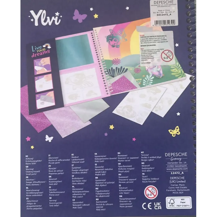 Top Model Unicorn Boyanabilir Şablonlu Stickerli Tasarım Defteri