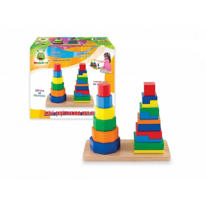 Woodoy 2li Çeşit Kenar Kuleler