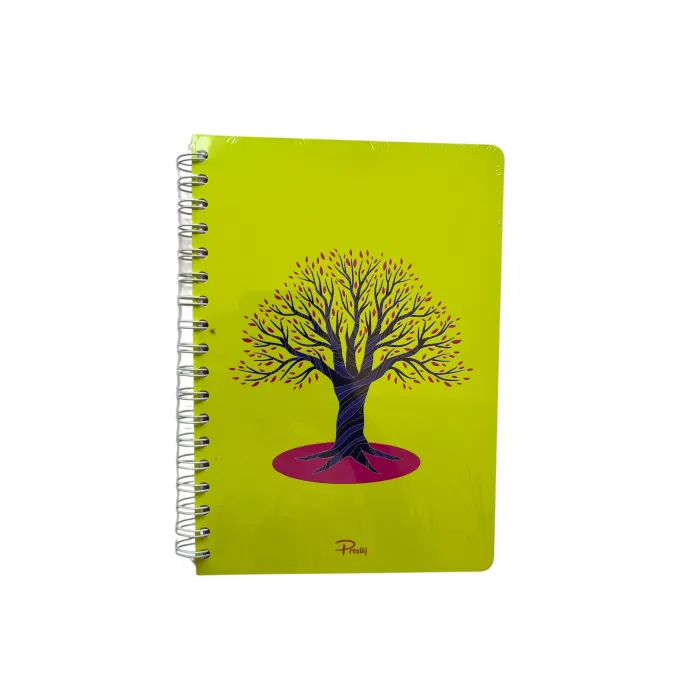 Yaşam Ağacı Resimli Neon Kareli Defter 72 Yaprak Sert Kapak Spiralli