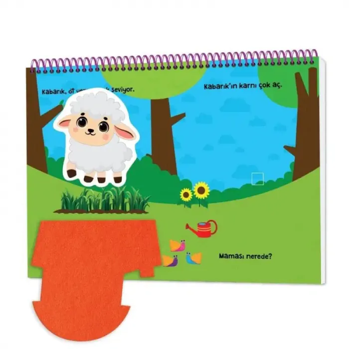 YÜKSELEN ZEKA 6-16 Ay İlk Cırt Cırtlı Keçeli Etkinlik Kitabım - Yemek Sevdiren Kitap