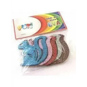 Puti Şekilli Simli Sticker Sincap