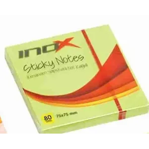 İnox 75x75 Yapışaknlı Not Kağıdı Fosforlu Yeşil 80
