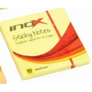 İnox 75x75 Yapışkanlı Not Kağıdı Fosforlu Sarı 80