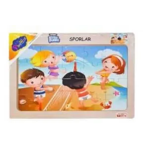 Ahşap Eğitici Puzzle - Sporlar - 20 Parça