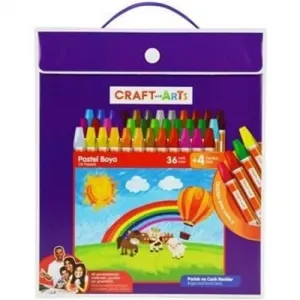 Craft And Arts Pastel Boya 36+4 Parlak ve Canlı Renkler Çantalı
