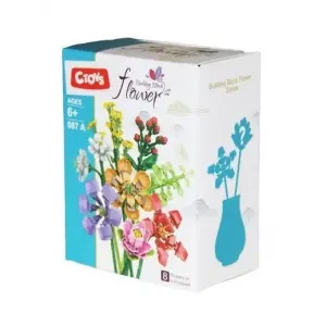 MİNİ BLOK FLOWER - ÇİÇEK YAPI BLOKLARI - BİR BUKETTE 8 ÇİÇEK - 087A -