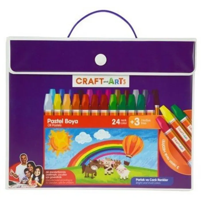 Craft And Arts Pastel Boya 24+3 Çantalı