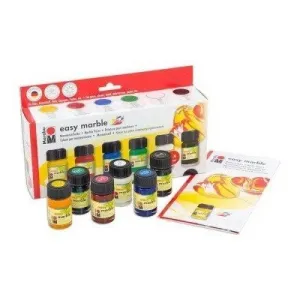 Marubu Kolay Ebru Seti 6 Renk 6*15 ml - Easy Marble (Kitre Gerektirmez)