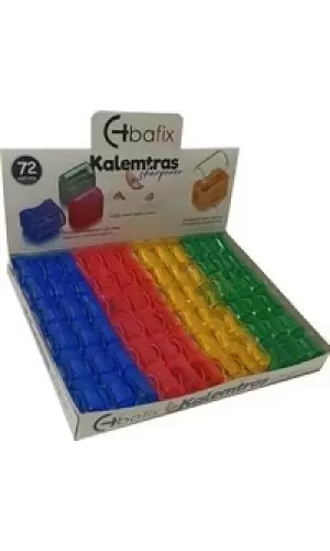 Bafix Kalemtraş Plastik Tek Bölmeli Kapaklı Ts801