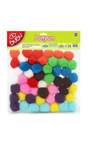 Bu-Bu Pon Pon 3 CM 50 Lİ Karma Bu-Bu00110