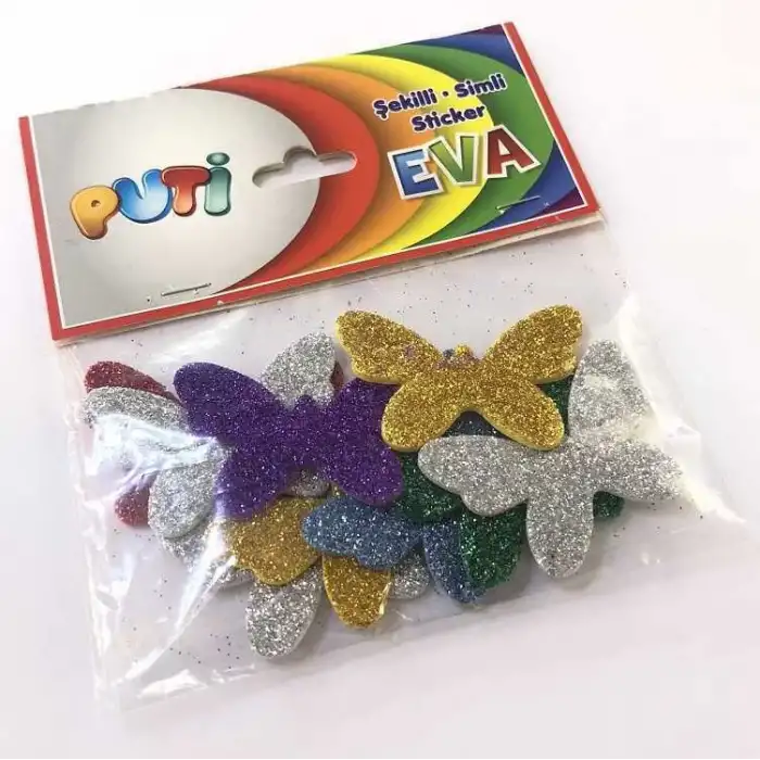 Puti Eva Simli Sticker Kelebek 03016  (4.5 cm *  3 cm)