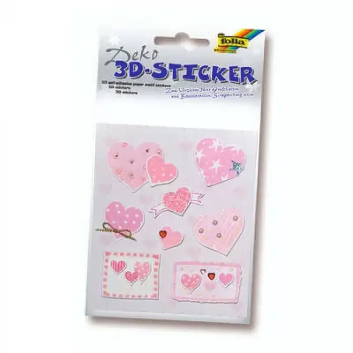 Folia 3D -Dekoratif Aksesuar ve Sticker Seti 2- 14102 -Kalpler