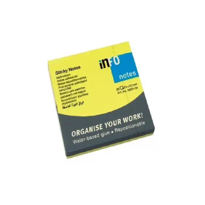Info Notes 75x75 Parlak Sarı 80y