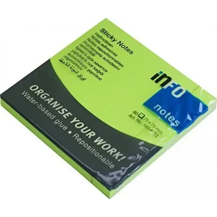 Info Notes 75x75 Parlak Yesıl 80y