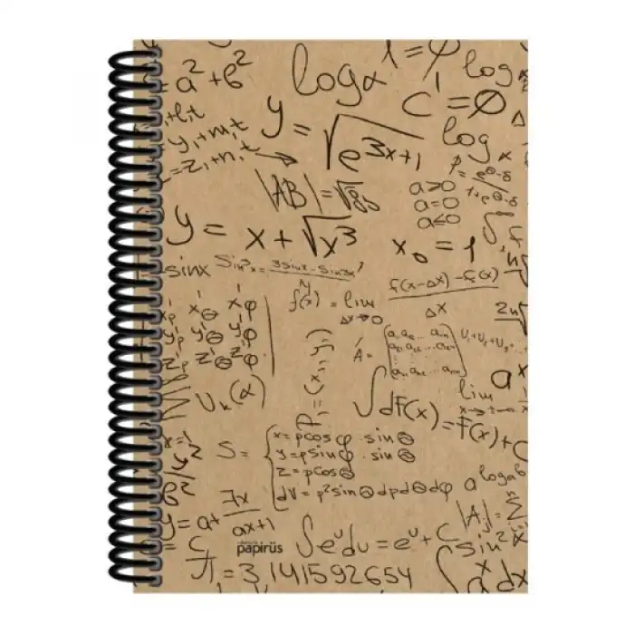 PAPİRÜS KRAFT SERT KAPAK DEFTER SPİRALLİ 16X23 100 YAP DÜZ