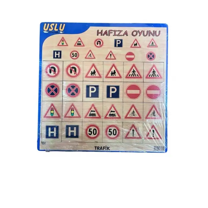 Ahşap Zeminli Trafik Hafıza Oyunu - 12 Çift
