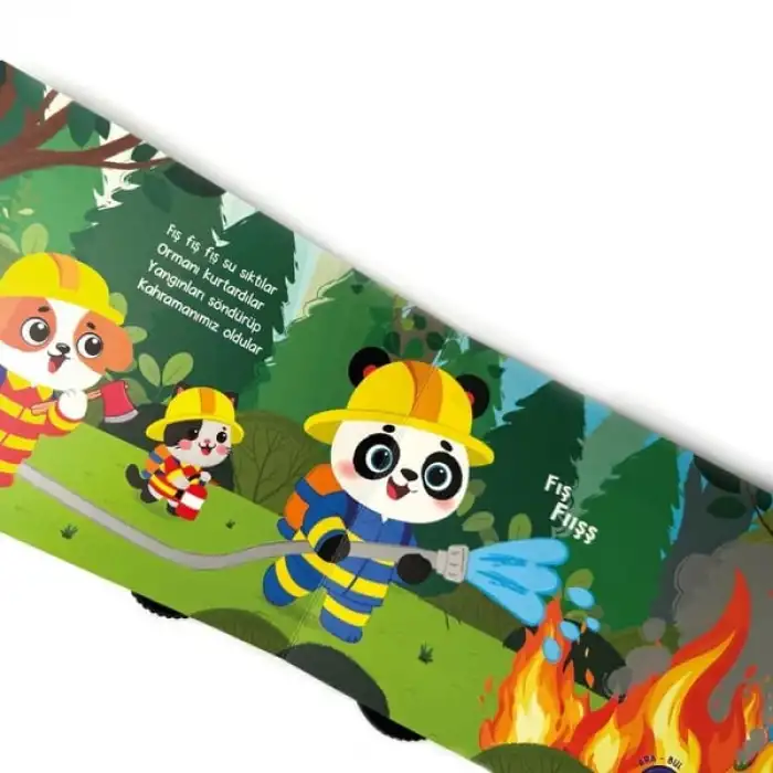 Oyuncak Kitap - İtfaiye (Gerçek Tekerlekli)