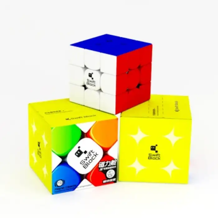 Swift Block 355S 3x3 M Stickerless -Gan Cube MG Magnetic 3X3 Cube-Hangsell - Manyetik Küp -Zeka Kübü