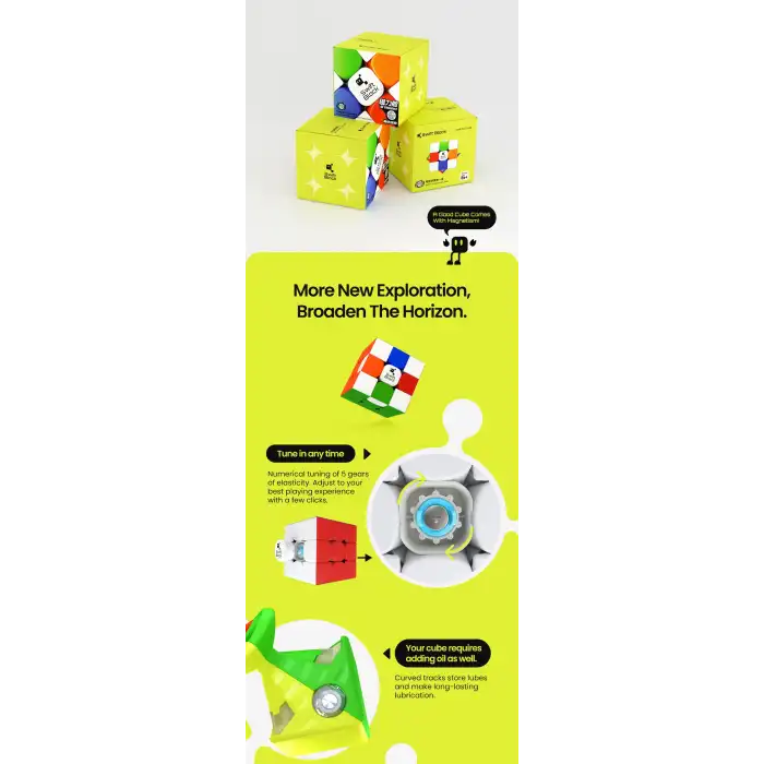 Swift Block 355S 3x3 M Stickerless -Gan Cube MG Magnetic 3X3 Cube-Hangsell - Manyetik Küp -Zeka Kübü