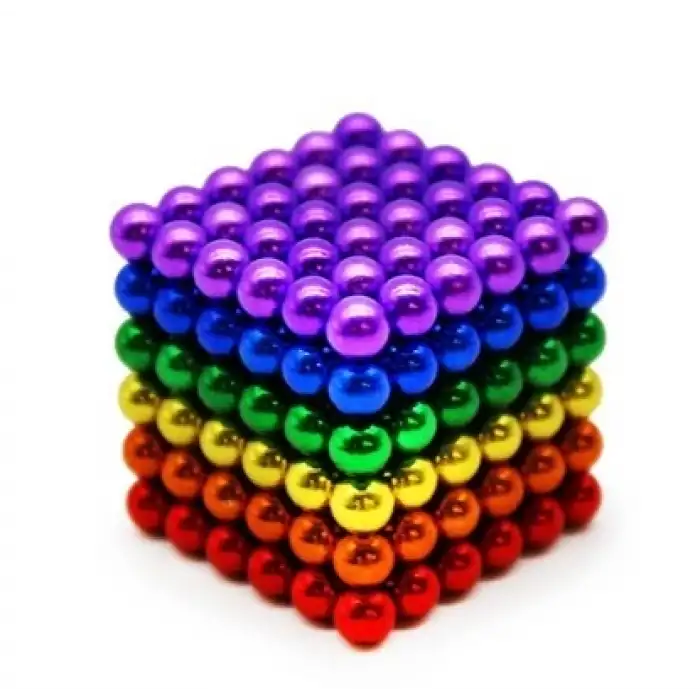 Renkli Sihirli Manyetik Toplar - Mini Mıknatıs Küp Bilye 216 Adet Küp - 1cmx1cm