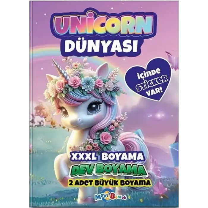 UNİCORN DÜNYASI XXXL 2 ADET DEV BOYAMA STİCKERLI