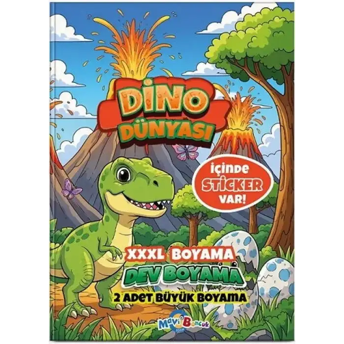 DİNO DÜNYASI XXXL 2 ADET DEV BOYAMA STİCKERLI