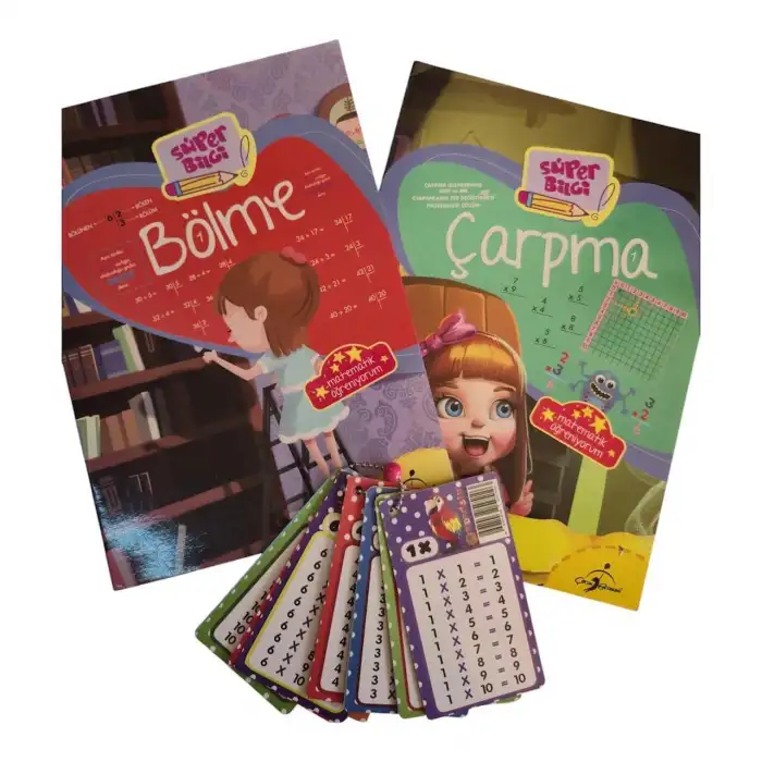 Çarpma Öğreniyorum - Çarpma Kitabı + Bölme Kitabı (Hediyesi Anahtarlıklı Çarpma Kartları)