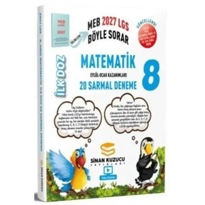 2027 8. Sınıf İlk Doz Matematik Sarmal Deneme Sinan Kuzucu Yayınları