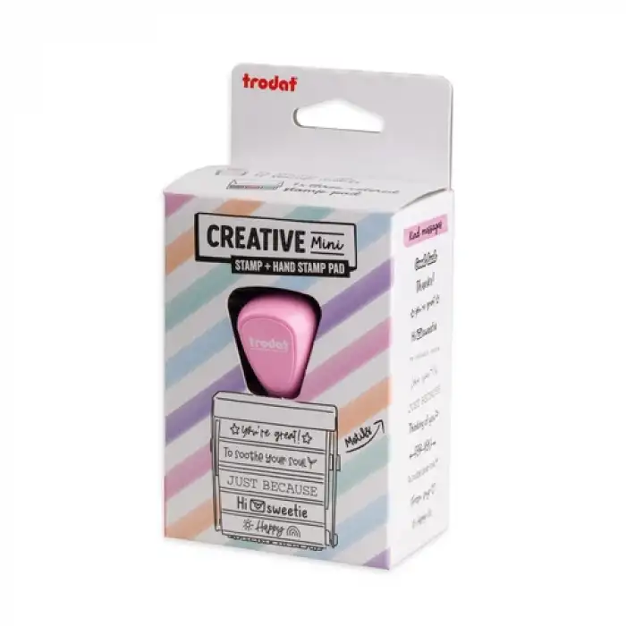 Trodat Creative Mini Kind Messages 12 Motifli Damga Seti – 3 Renkli Istampa Pedli Nazik Mesajlar Kaşesi (İngilizce)