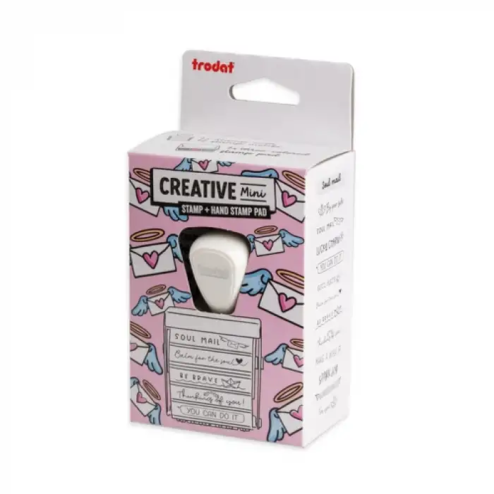 Trodat Creative Mini Soul Mail 12 Desenli Damga Seti – 3 Renkli Istampa Pedli Motivasyon Kaşesi (İngilizce)