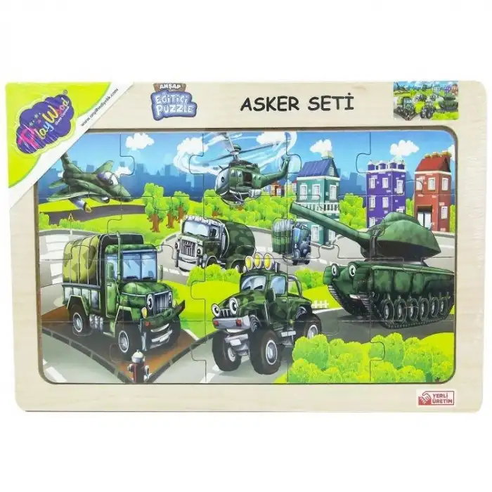 Ahsap Eğitici Puzzle Asker Seti -20 Parça