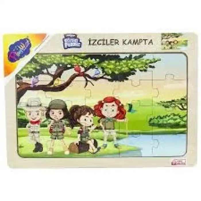 Ahşap Eğitici Puzzle İZCİLER KAMPTA Onyıl Oyuncak