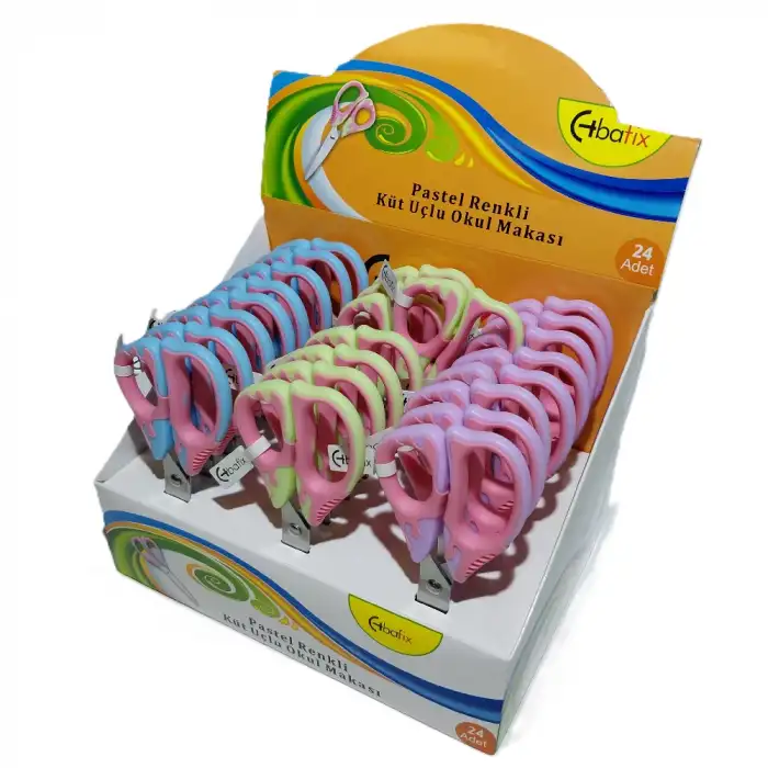 Bafix Okul Makası Küt Uçlu 13,5 Cm Pastel Renk