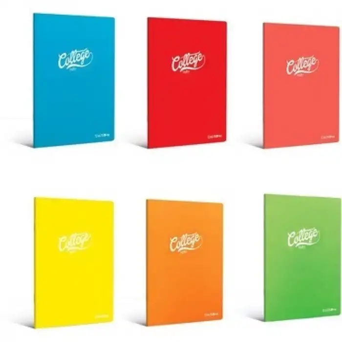 College A5 60 Yaprak Plastik Kapak Dikişli Defter Kareli