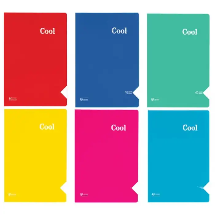 Cool Kareli A4 40 Yaprak Plastik Kapak Dikişli Defter