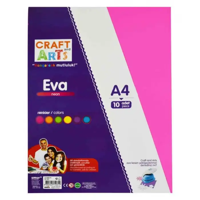 CRAFT AND ARTS EVA A4 NEON YAPIŞKANLI 10\LU