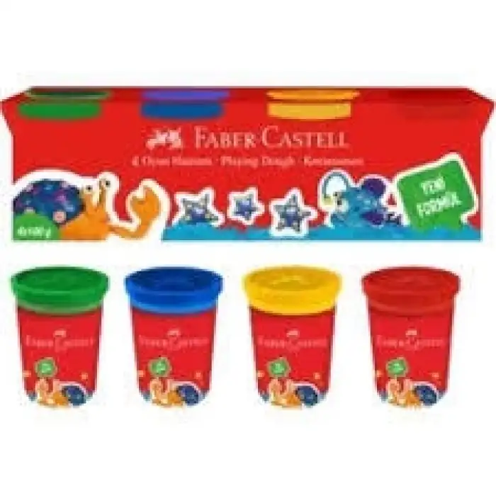 Faber-Castell Oyun Hamuru 4x100 Klasik Renk Kırmızı,Sarı,Mavi,Yeşil