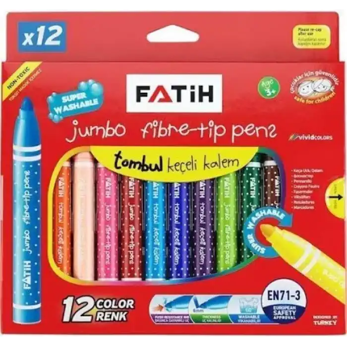Fatih Jumbo Keçeli Kalem 12 li
