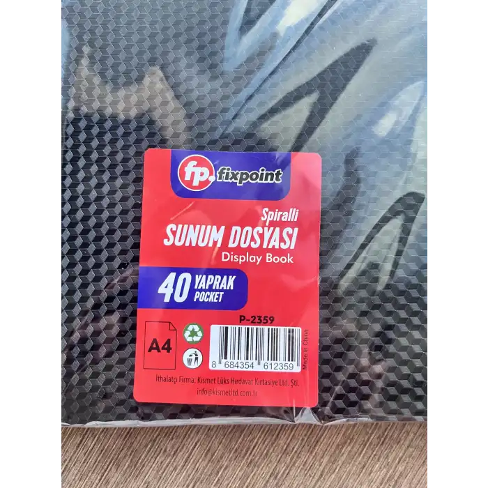 Fixpoint Spiralli Sunum Dosyası 40 Yaprak (Karışık Renk)