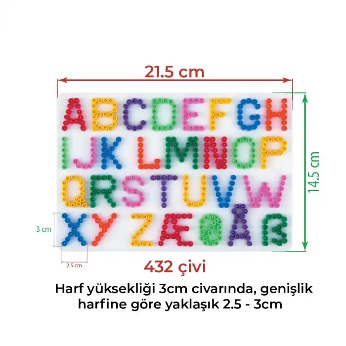 Hama Boncuk Midi Harf Tablası (HA272)