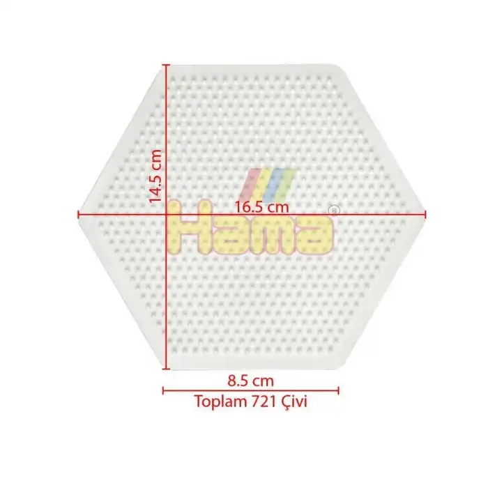 Hama Boncuk Midi Tabla - Büyük Altıgen - Şeffaf (HA276-TR)