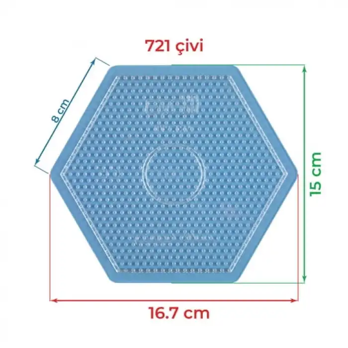 Hama Boncuk Midi Tabla - Büyük Altıgen - Şeffaf (HA276-TR)