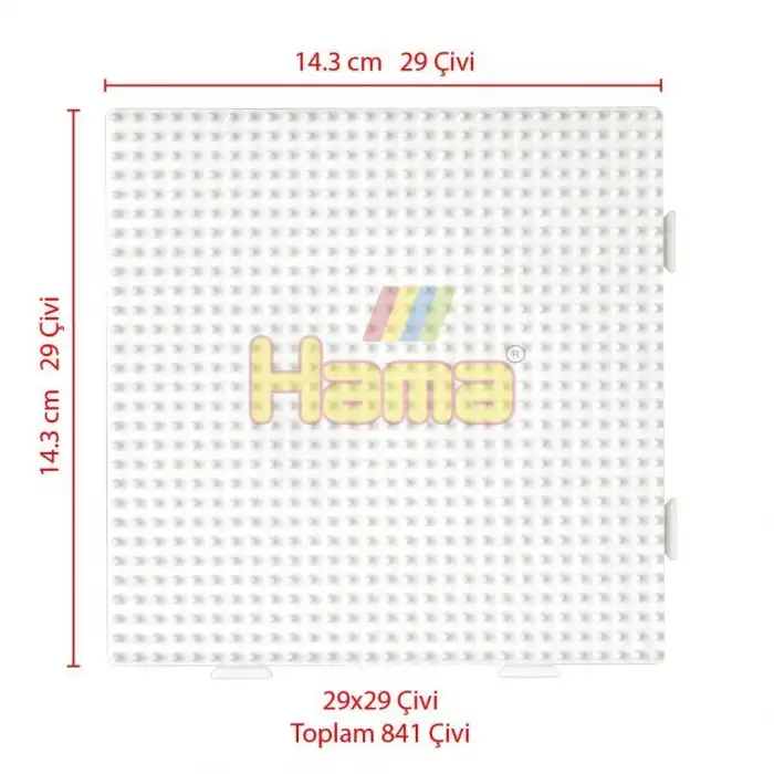 Hama Boncuk Midi Tabla - Büyük Kare - Şeffaf (HA234-TR)