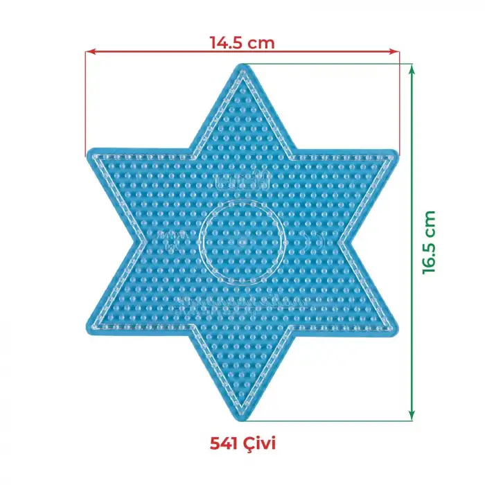 Hama Boncuk Midi Tabla - Büyük Yıldız Şeffaf (HA269)