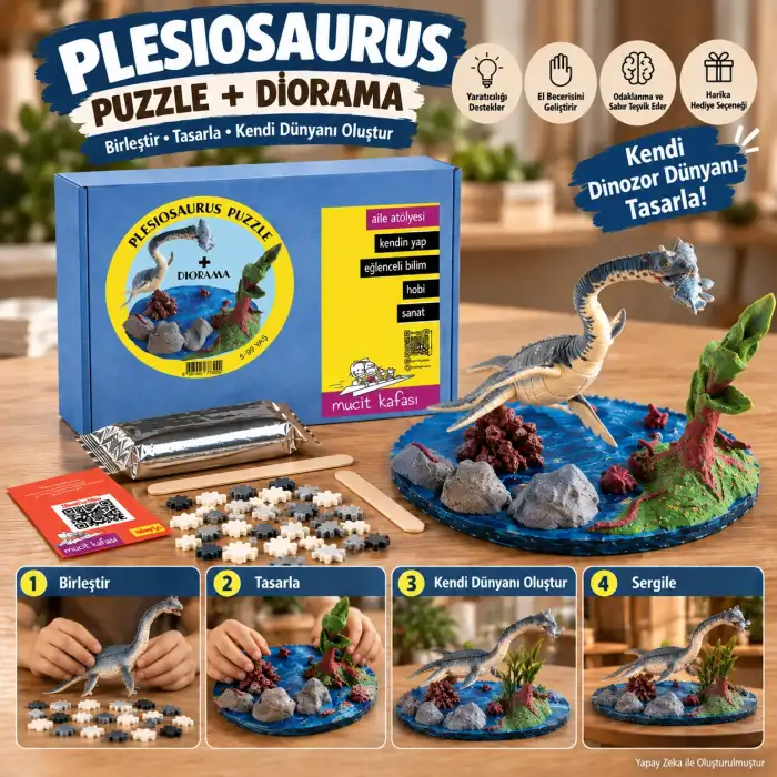 Mucit Kafası Plesiosaurus Puzzle Diorama