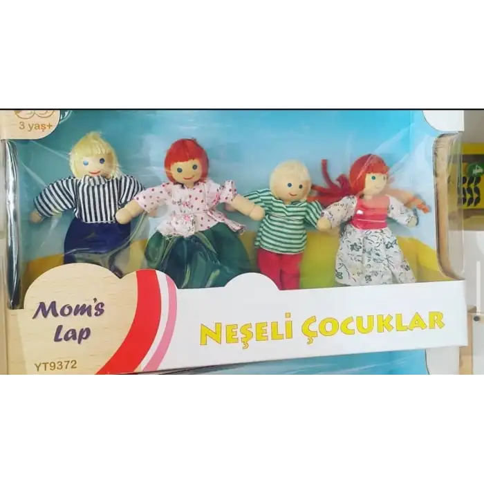 Neşeli Çocuklar Ahşap Aile 4 Lü