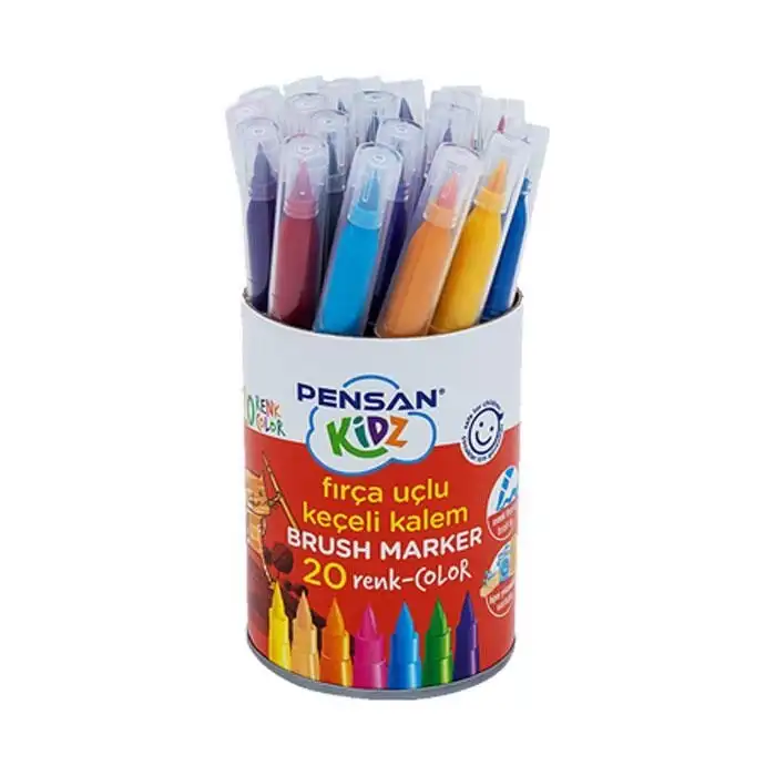 PENSAN KIDZ FIRÇA UÇLU KEÇELİ KALEM 20 RENK