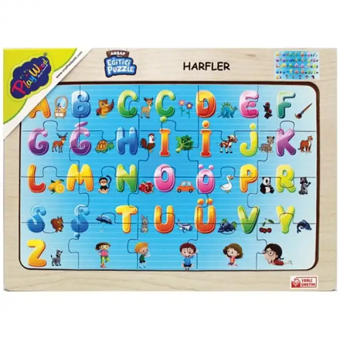 Playwood - Ahşap Eğitici Puzzle Harfler- 20 Parça