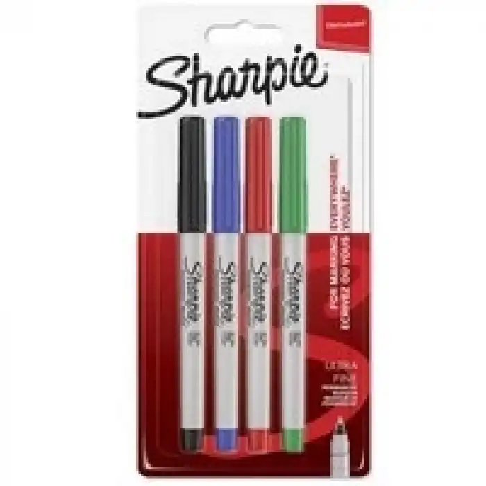 Sharpie Markör Permanent Ultra Fine Süper İnce Uç 4 Lü Renk Blisterli