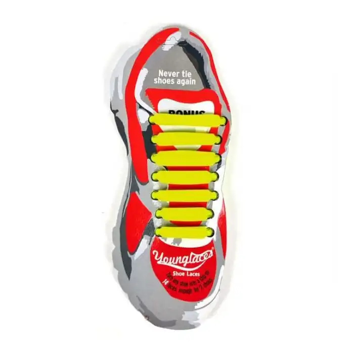 SİLİKON AYAKKABI BAĞCIĞI NEON SARI  ARTIK AYAKKABI BAĞLAMAK YOK
